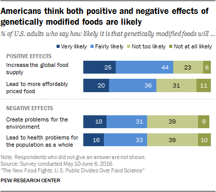 Americans think both positive and negative effects of genetically modified foods are likely