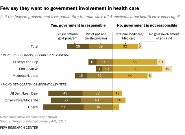 Few say they want no government involvement in health care