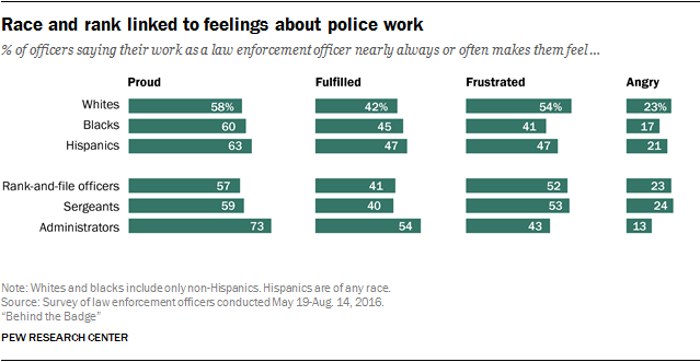 Race and rank linked to feelings about police work