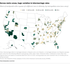 Across metro areas, huge variation in intermarriage rates