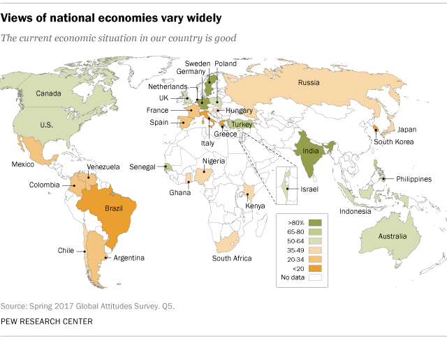 Views of national economies vary widely