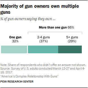 Majority of gun owners own multiple guns
