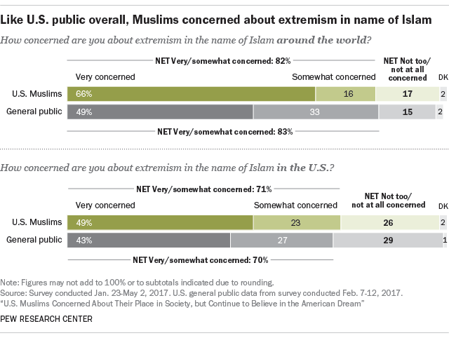 Like U.S. public overall, Muslims concerned about extremism in name of Islam