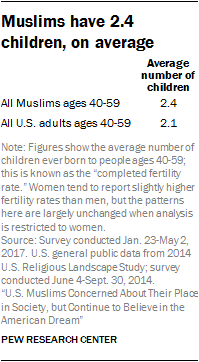 Muslims have 2.4 children, on average