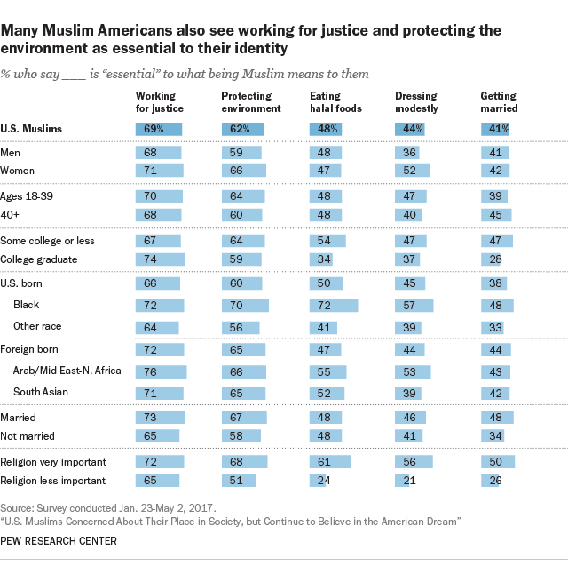 Many Muslim Americans also see working for justice and protecting the environment as essential to their identity