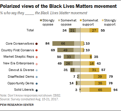 Polarized views of the Black Lives Matter movement