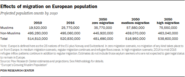 Effects of migration on European population