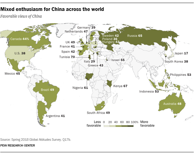 Mixed enthusiasm for China across the world