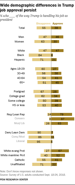 Wide demographic differences in Trump job approval persist