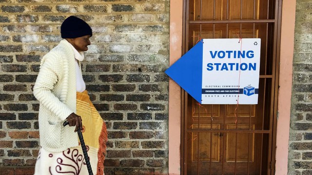 South Africa’s general elections are set for May 8. Above, a woman making her way to vote in a township near Pretoria in August 2016. (Alet Pretorius/Gallo Images/Getty Images)