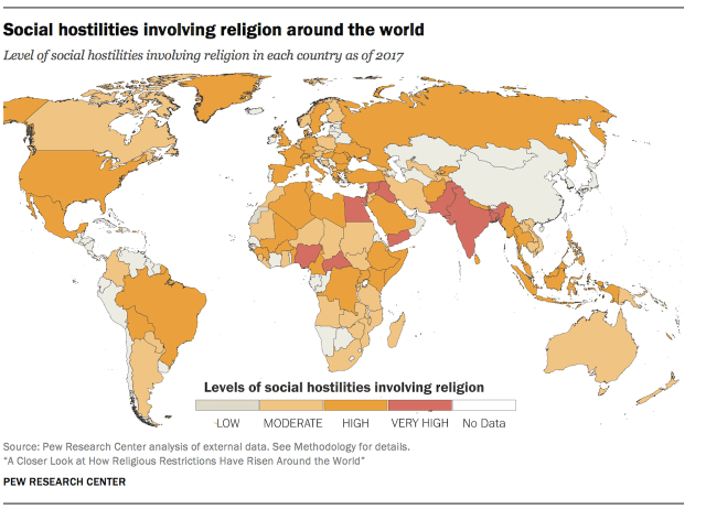 Social hostilities involving religion around the world