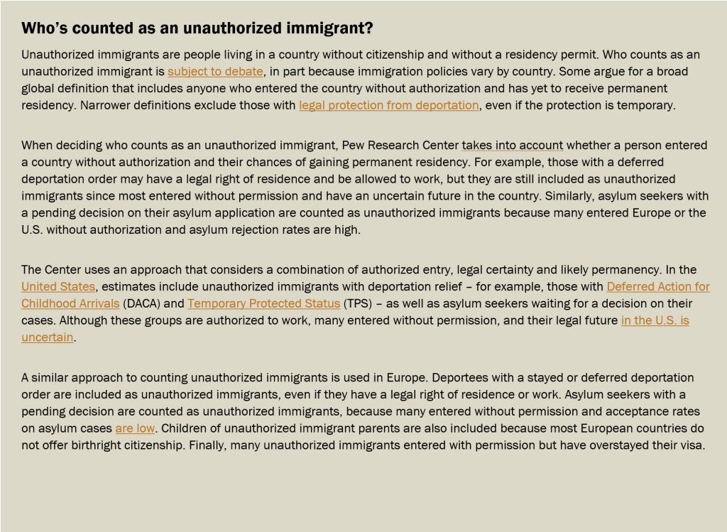 Who’s counted as an unauthorized immigrant?