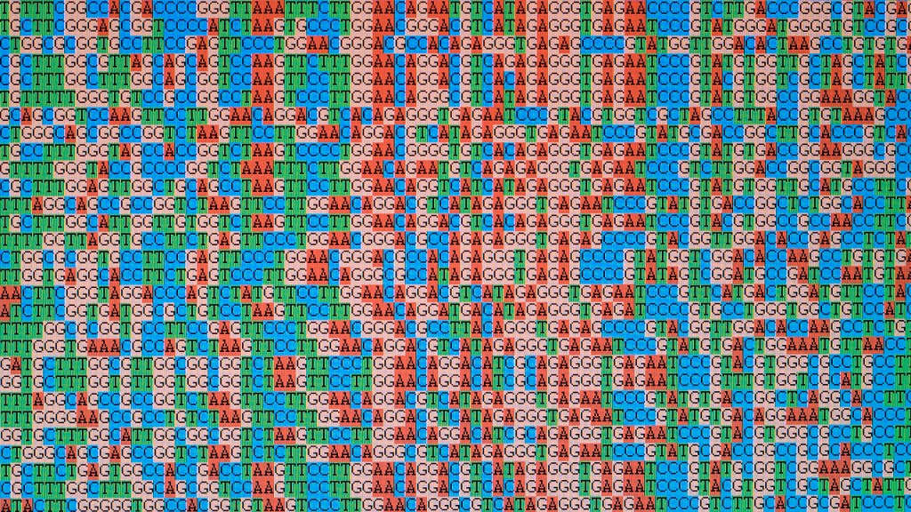 Unaligned DNA sequences displayed on an LCD monitor screen