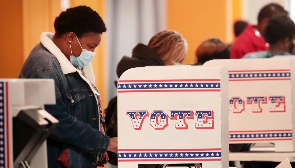 Residents vote at a polling place on Oct. 20, 2020, in Milwaukee. (Scott Olson/Getty Images)