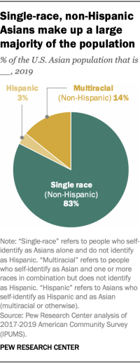 Single-race, non-Hispanic Asians make up a large majority of the population