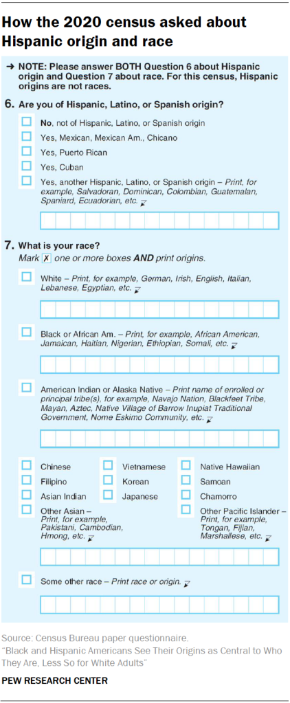 How the 2020 census asked about Hispanic origin and race