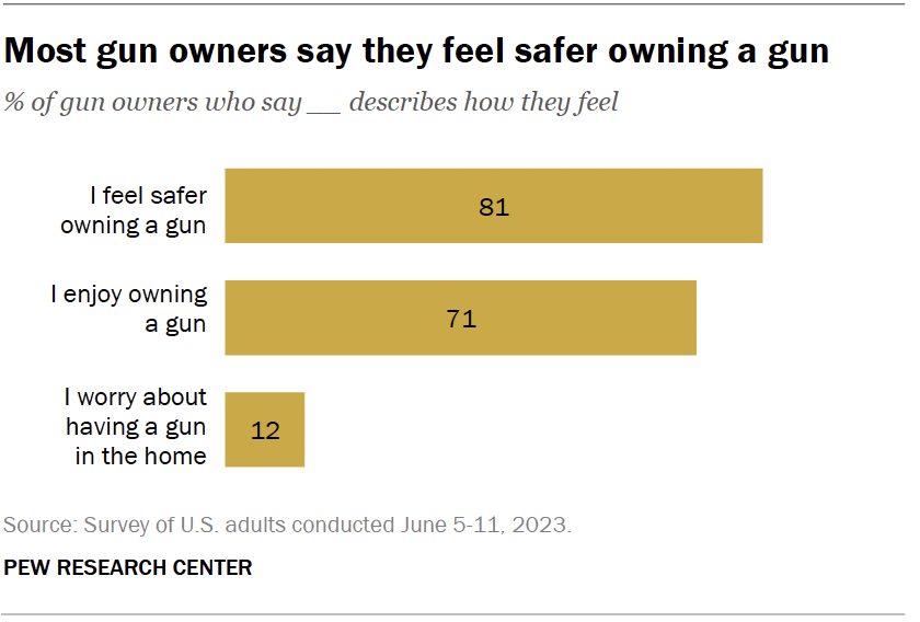 Most gun owners say they feel safer owning a gun