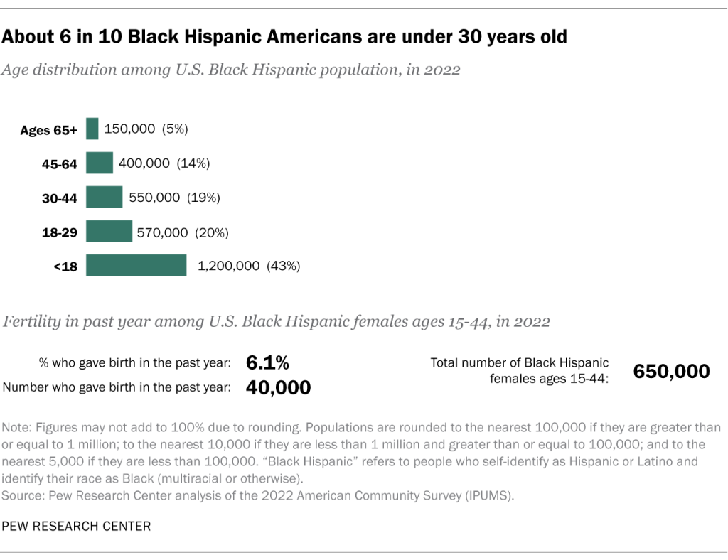 About 6 in 10 Black Hispanic Americans are under 30 years old