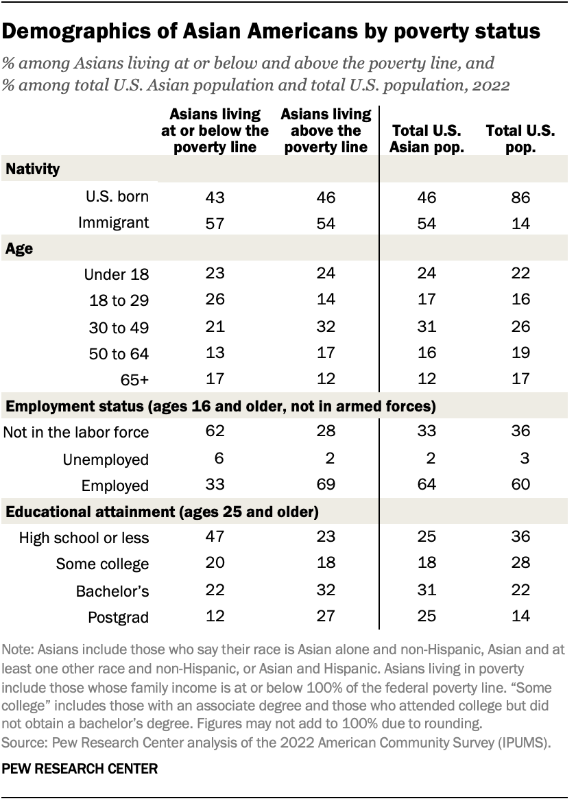 Demographics of Asian Americans by poverty status