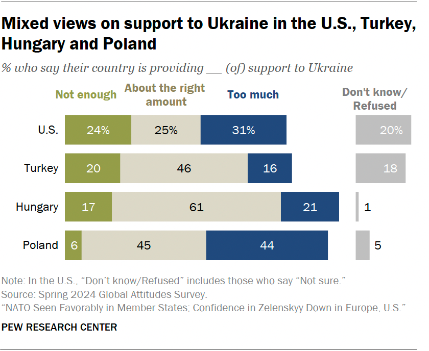 Mixed views on support to Ukraine in the U.S., Turkey, Hungary and Poland