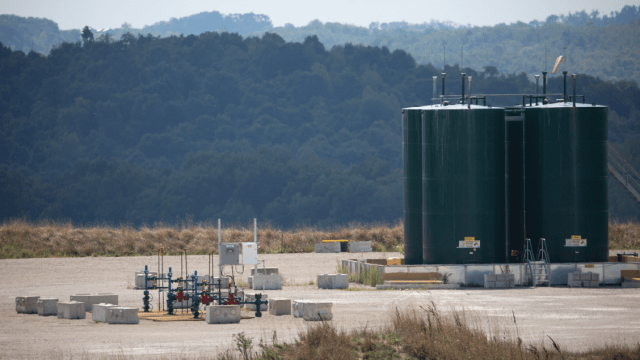 A new natural gas well site is seen under construction in West Bethlehem Township, Pennsylvania, on Sept. 6, 2024. (Rebecca Droke/AFP via Getty Images)