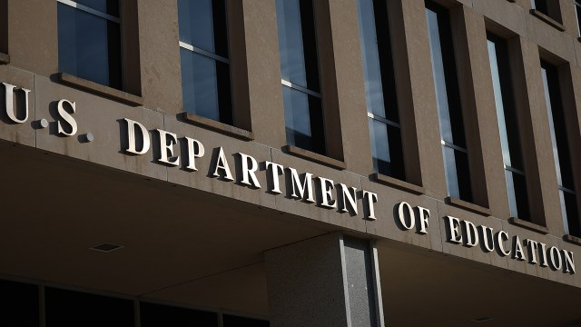 The U.S. Department of Education's headquarters building in Washington, D.C. The department announced in mid-March that it will reduce its staff by nearly half. (Win McNamee/Getty Images)