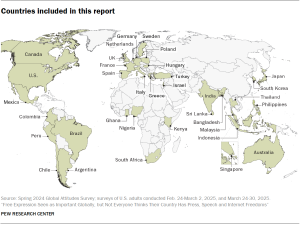 A map showing Countries included in this report