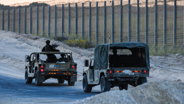Israeli soldiers patrol near Gaza on Oct. 21, 2024. (Jack Guez/AFP via Getty Images)