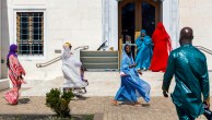 Muslims leave the Diyanet Center of America, a Turkish mosque and community center in Lanham, Maryland, after performing Eid al-Fitr prayers on March 30, 2025. (Hanna Leka/Middle East Images/AFP via Getty Images)