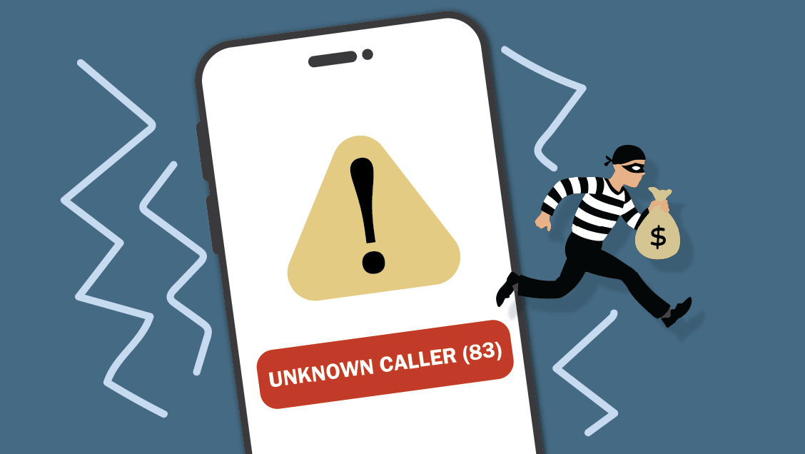 An illustration of a scam burglar