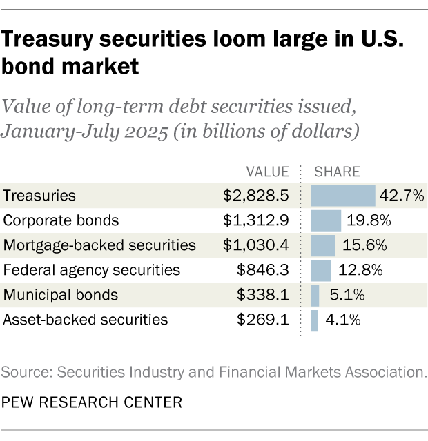 Treasury securities loom large in U.S. bond market