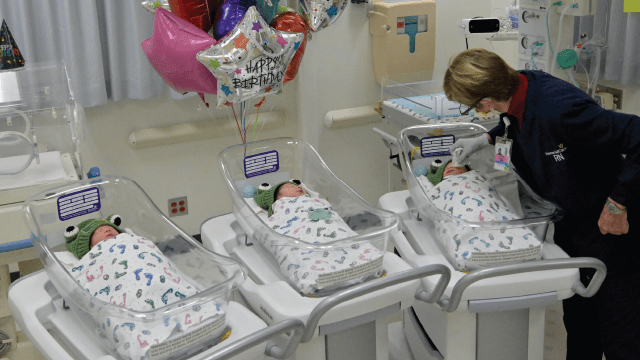 A nurse tends to newborns at MemorialCare Miller Children's and Women's Hospital in Long Beach, California. (Brittany Murray/MediaNews Group/Long Beach Press-Telegram via Getty Images)
