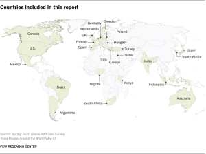 A map showing Countries included in this report