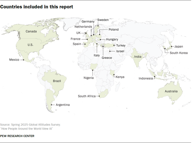 A map showing Countries included in this report 