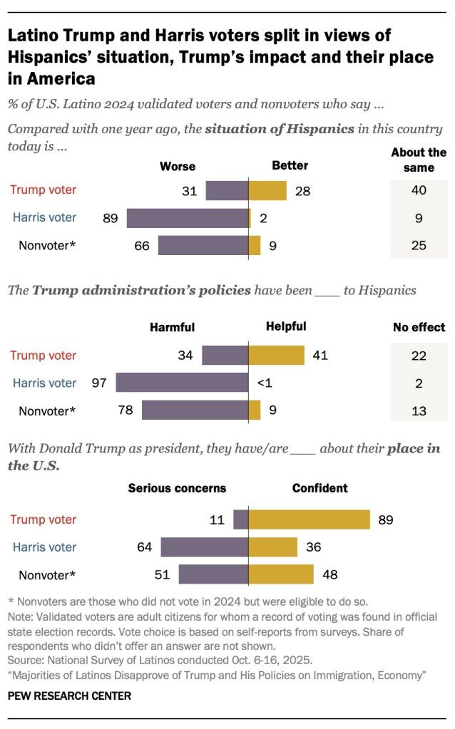 Latino Trump and Harris voters split in views of Hispanics’ situation, Trump’s impact and their place in America