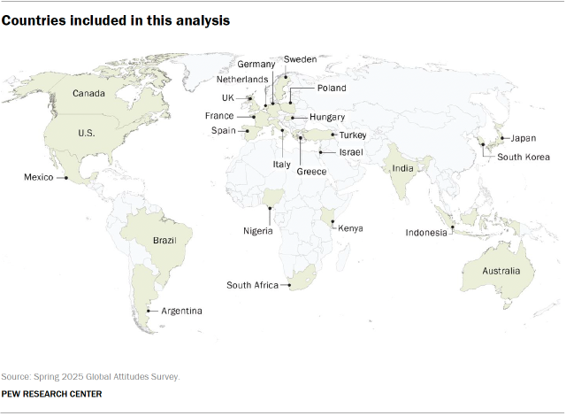 A map showing the countries included in this analysis.
