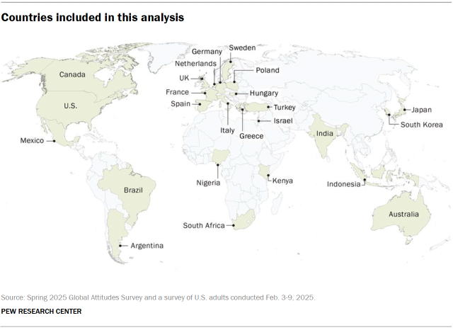 A map showing the countries included in this analysis.