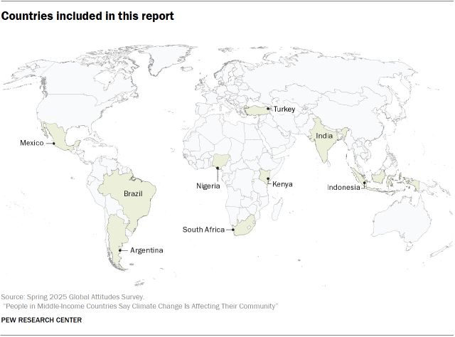 A map showing Countries included in this report 