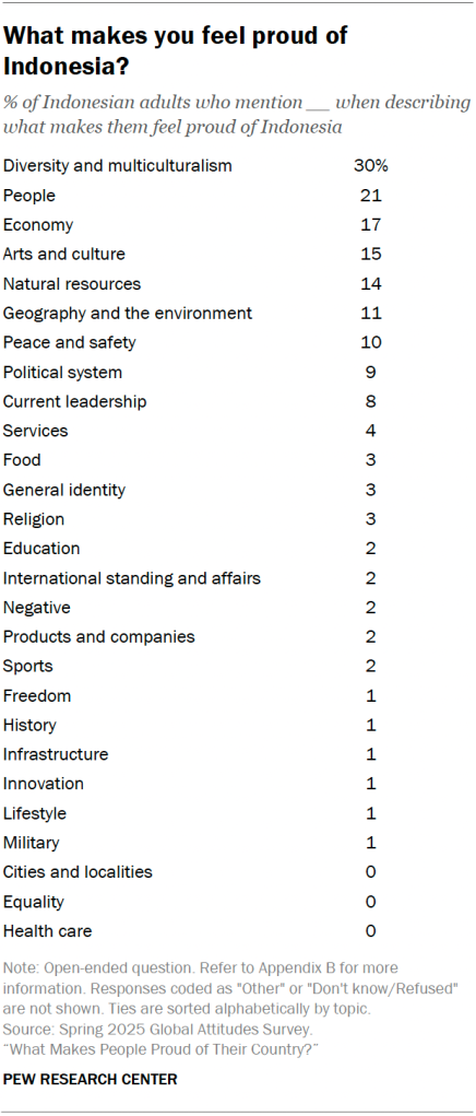 What makes you feel proud of Indonesia?