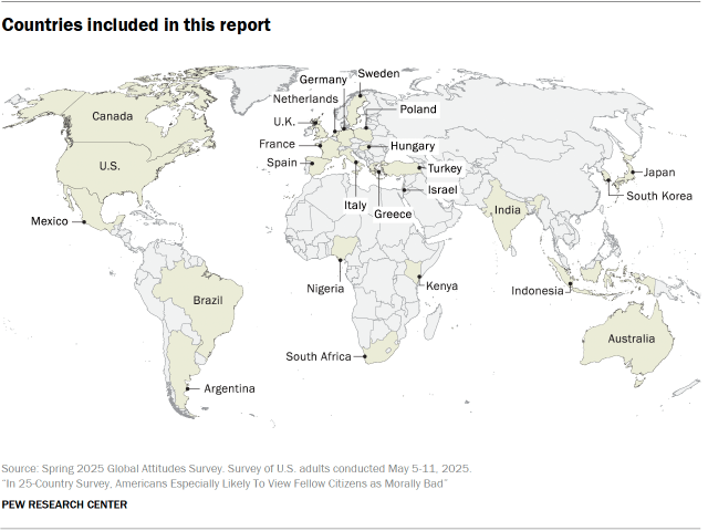 A map showing Countries included in this report 