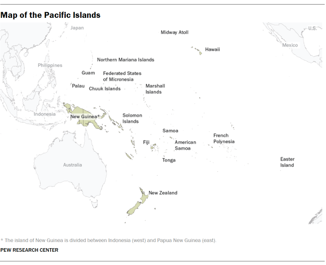 A map of the Pacific Islands