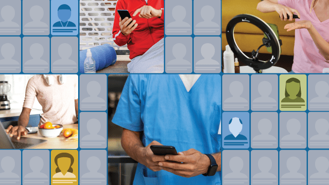 A composite image of Photos, left to right: Barbara Lorena Vergarargara, Eleganza, MStudioImages and FujiCraft, all via Getty Images. Photo illustration by Pew Research Center.