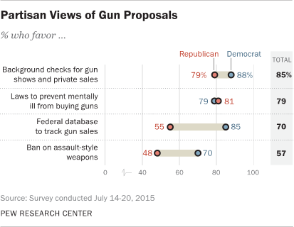 Partisan Views of Gun Proposals
