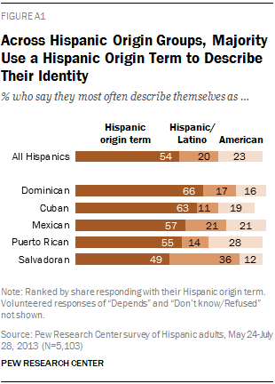 Across Hispanic Origin Groups, Majority Use a Hispanic Origin Term to Describe Their Identity