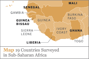 Countries in Sub-Saharan Africa
